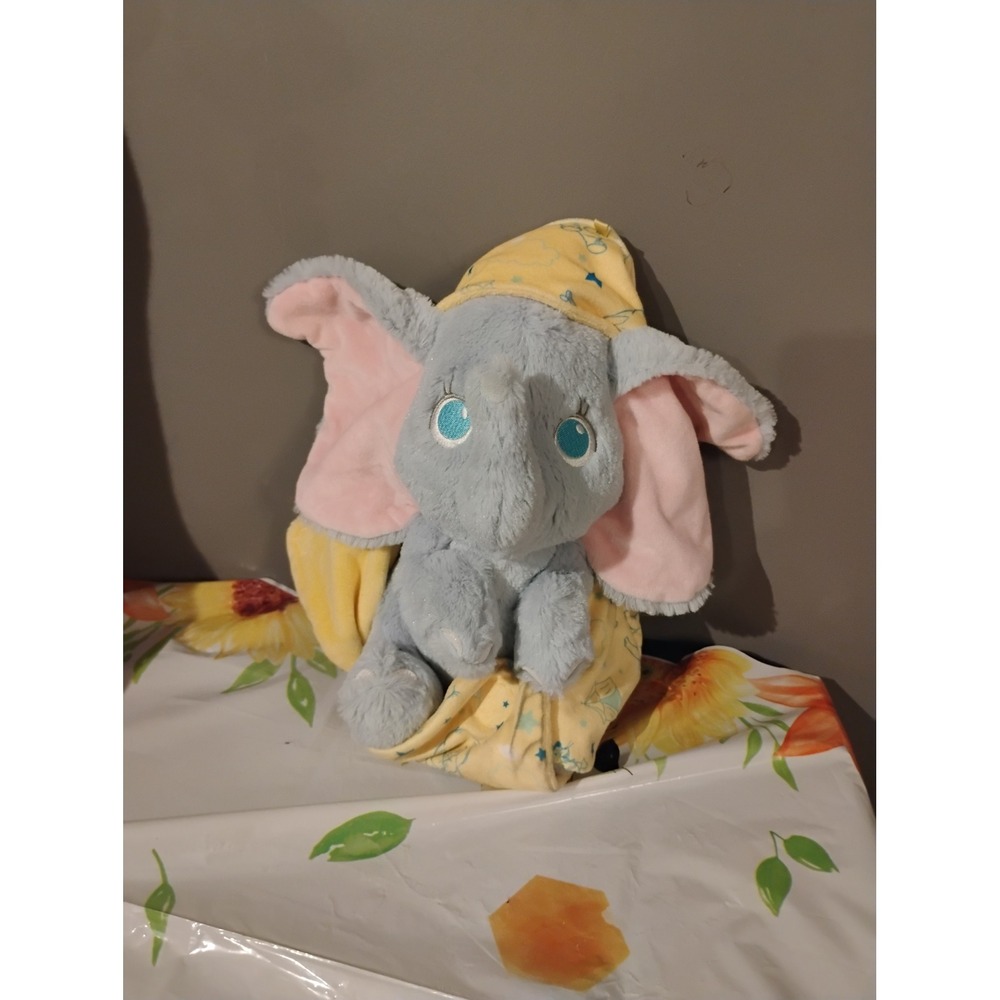 Disney Store Dumbo Plush with Removable Swaddle Blanket and Sleeping Cap Blue